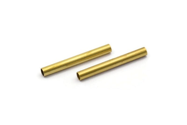 Solid Brass Tube, 30 Raw Brass Tubes, Bracelet Findings, Charms (4x25mm) Bs 1454