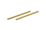Raw Brass Tubes - 25 Raw Brass Tube Beads (3x60mm) Bs 1446