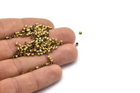 Raw Brass Tubes - 500 Raw Brass Short Tube Beads (2x2mm) Bs 1428