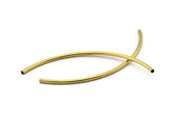 Brass Curved Tubes - 12 Raw Brass Curved Tubes (4x140mm) Bs 1427