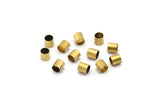 Brass Tube Beads - 100 Raw Brass Tube Beads, Tiny Tube Beads (4x4mm) Bs 1450