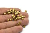 Brass Tube Beads - 100 Raw Brass Tube Beads, Tiny Tube Beads (4x4mm) Bs 1450