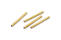 Brass Plain Tubes - 50 Raw Brass Tubes (2x25mm) Bs 1433
