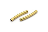 Brass Noodle Tube, 24 Raw Brass Curved Tubs (4x32mm) Bs 1421