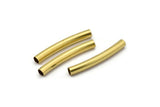 Brass Noodle Tube, 24 Raw Brass Curved Tubs (4x32mm) Bs 1421
