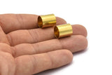 Raw Brass Connector Bead, 12 Raw Brass Tubes (12x14mm) Bs 1471