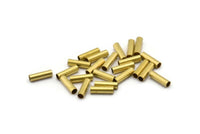 Brass Tube Beads - 100 Raw Brass Tube Beads (3x10mm) Bs 1439