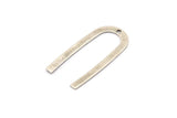 Gümüş Geometrik Charm, 1 Delikli 24 Antik Gümüş Kaplama Pirinç U Şeklinde Kolye, Charmlar, Bulgular (27x13x0,50 mm) E019 H1184