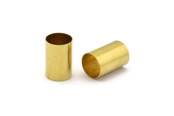 Round Brass Tube Bead, 5 Raw Brass Tubes (20x30mm) Bs 1494