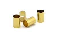 Round Brass Tube Bead, 5 Raw Brass Tubes (20x30mm) Bs 1494