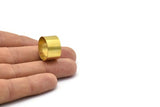 Huge Geometric Tube Bead, 12 Raw Brass Tubes, Bracelet Charm, Findings, Brass Findings for Bracelet (20x12mm) Bs 1499