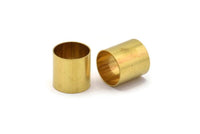Brass Tube Beads - 12 Raw Brass Tubes, Brass Beads (17x17mm) Bs 1502