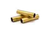 Brass Tube Beads - 6 Raw Brass Tube Beads (12x50mm) Bs 1477