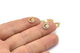 Gold StarFish Charm, 4 Gold Plated Sea Star Cubic Zircon, CZ Pave Sea Star Charm, Zircon Charm Pendants (8x10mm) SY0005