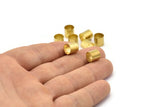 Brass Tube Beads - 24 Raw Brass Tube Beads (8x8mm) Bs 1540