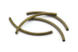 Brass Curved Tube Beads, 30 Antique Brass Curved Tube Findings (55x3mm)  BRC307