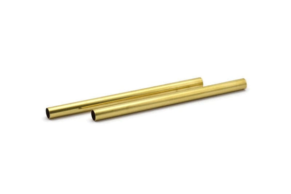 Brass Choker Findings, 12 Raw Brass Tubes (6x90mm) Bs 1539