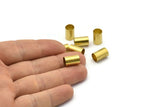 Brass Tube Beads, 24 Raw Brass Tubes (8x12mm) Bs 1542