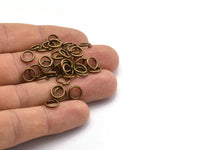 8mm Jump Ring - 100 Antique Brass Jump Rings (8x1.2mm) A0331