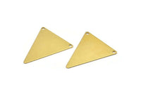 Raw Brass Triangle, 10 Raw Brass Triangle Pendants With 2 Holes (30x30x24x0.60mm) B0202