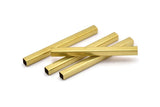 Brass Tube Beads, 12 Raw Brass Square Tubes  (5x60mm) Bs 1607