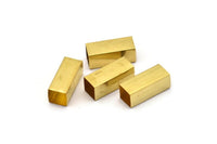 12 Huge Raw Brass Square Tubes (8x20mm) Bs 1577