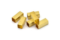 12 Huge Raw Brass Square Tubes (8x20mm) Bs 1577