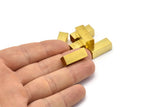 12 Huge Raw Brass Square Tubes (8x20mm) Bs 1577
