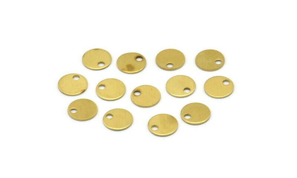 Raw Brass Disc Charm, 500 Raw Brass Circle Charm, Disc, Pendant With 1 Hole (6mm) A0287