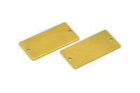 Rectangle Personalized Bar, 12 Raw Brass Rectangle Stamping Blank With 2 Holes Bracelet, Necklace Pendant (30x15x0.80mm) A0847