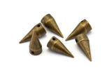 Antique Brass Spike, 8 Antique Brass Spike Pendants (15x7mm)  A0753