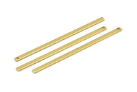 Long Bar Pendant, 4 Raw Brass Bars, Tags 70x3x1mm) BRC 160--A0823