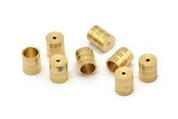 Brass End Cap, 25 Raw Brass End Cap , Cord Tip - 5mm Cord End - (6x7.50mm) B0061
