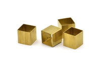 Geometric Square Tubes - 12 Huge Raw Brass Square Tubes (14x14mm) Bs 1520