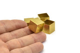 Geometric Square Tubes - 12 Huge Raw Brass Square Tubes (14x14mm) Bs 1520
