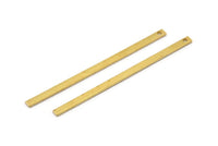 Tiny Brass Bar, 100 Raw Brass Bars With 1 Hole (40x2x0.80mm) A0862