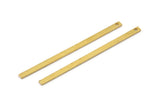 Tiny Brass Bar, 100 Raw Brass Bars With 1 Hole (40x2x0.80mm) A0862