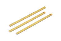 Tiny Brass Bar, 100 Raw Brass Bars With 1 Hole (40x2x0.80mm) A0862