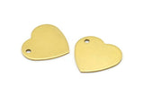 Heart Stamping Blanks, 10 Raw Brass Heart Stamping Blanks, Charms (19x20x0.80mm) Y318 Y186