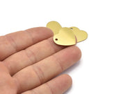 Heart Stamping Blanks, 10 Raw Brass Heart Stamping Blanks, Charms (19x20x0.80mm) Y318 Y186