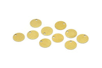 Brass Necklace Tag, 50 Raw Brass Round Tags, Charms, Findings, Stamping Tag (8mm) Brs75 A0288