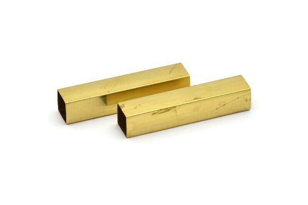 10 Huge Raw Brass Square Tubes  (8x40mm) Bs 1580