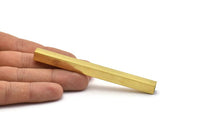 Brass Tube Beads - 6 Huge Raw Brass Square Tubes (8x100mm) Bs 1584