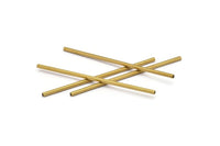 Long Square Tube, 24 Long Raw Brass Square Tubes, Spacer Brass Beads (2x70mm) Bs 1573