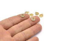 Gold Butterfly Charm, 4 Gold Plated Butterfly, Cubic Zircon, CZ Pave Butterfly Charm, Zircon Charm Pendants (8x10mm) SY0015