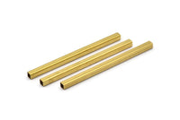Geometric Spacer Bead, 25 Raw Brass Square Tubes (3x50mm) Bs 1613