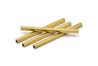 Geometric Spacer Bead, 25 Raw Brass Square Tubes (3x50mm) Bs 1613