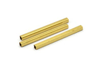 Brass Tube Bead, 25 Raw Brass Square Tubes  (3x40mm) Bs 1612