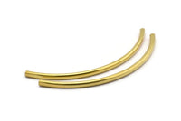 Noodle Curved Tubes, 6 Raw Brass Curved Tubes (6x140mm) Bs 1628