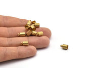 Brass Barrel End, 50 Raw Brass Barrel End With Loop - (6x10mm) Leather Cord Ends Bs-1647